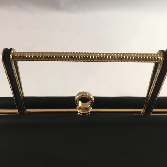 Vintage Art Deco Black/Gold Hardware Clutch - Picture 3 of 7